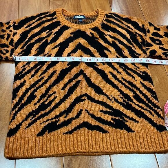 Freshman 1996 vintage 90s Style V Neck Chunky Oversized Relaxed Fit Sweater sz L - Picture 6 of 7